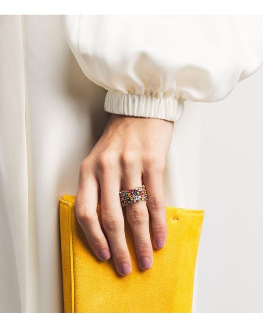 Suzanne Kalan Metallic And Sapphire Princess Ring