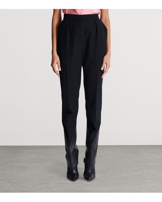 Balmain Black Wool Slim Tailored Trousers