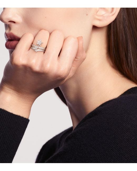 Chanel Metallic And Diamond Comète Ring