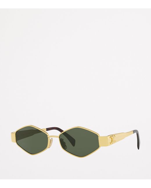 Céline Green Metal Triomphe Geometric Sunglasses