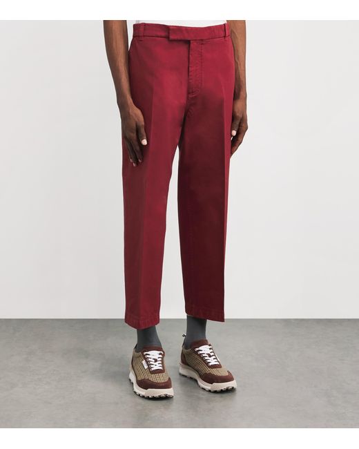 Thom Browne Red Cotton Chinos for men