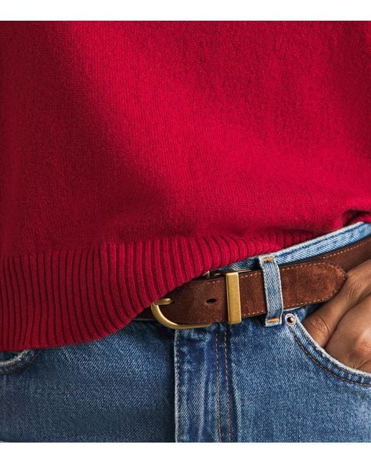 ME+EM Red Cashmere V-Neck Sweater Vest