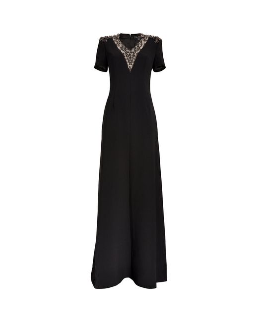 Jenny Packham Black Embellished Dune Gown