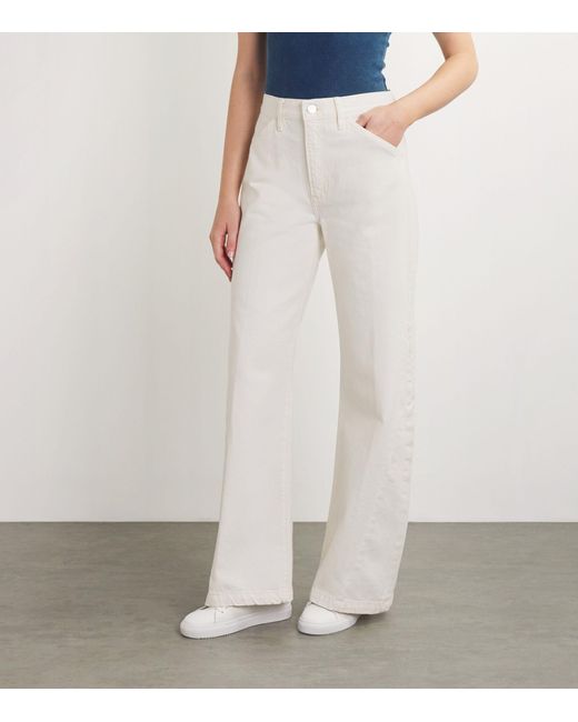 FRAME White Le Baggy Palazzo Jeans