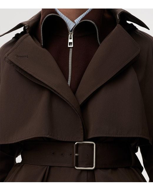 Loewe Brown Cotton Belted Short Trench Coat