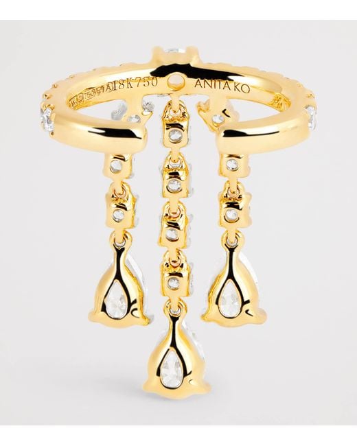 Anita Ko Metallic And Diamond Fringe Single Ear Cuff