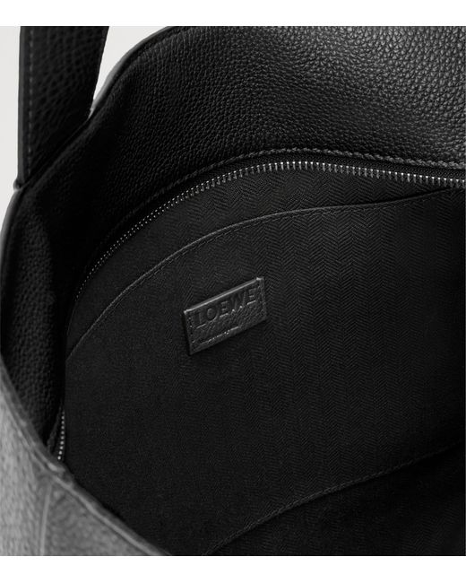 Loewe Black Grained Calfskin Loop Tote Bag for men