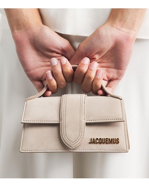 Jacquemus Metallic Mini Suede Le Bambino Top-Handle Bag