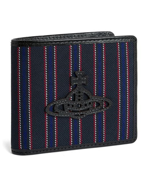 Vivienne Westwood Blue Stripe Bifold Wallet for men