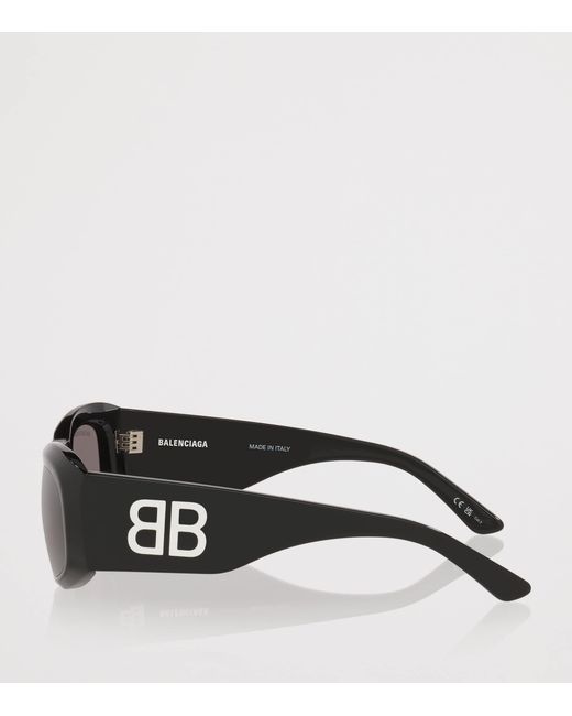Balenciaga Gray Acetate Bb0395S Rectangular Sunglasses