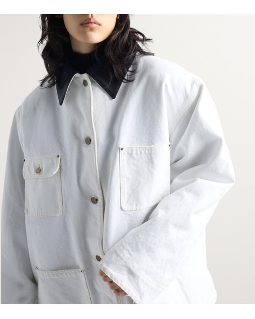 Prada White Canvas Oversized Jacket