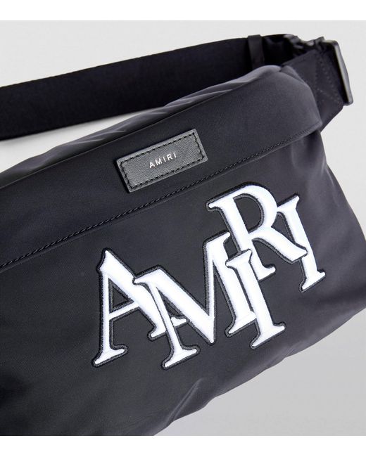 Amiri Black Staggered Logo Belt Bag for men