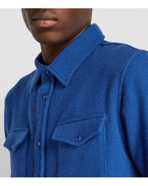 God's True Cashmere Blue Cashmere And Lapis Lazuli Shirt for men