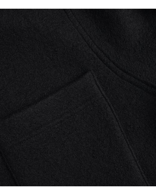 Stone Island Black Virgin Wool Felt Overshirt for men