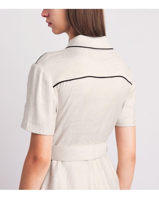 Toccin White Linen-Blend Jean Midi Dress
