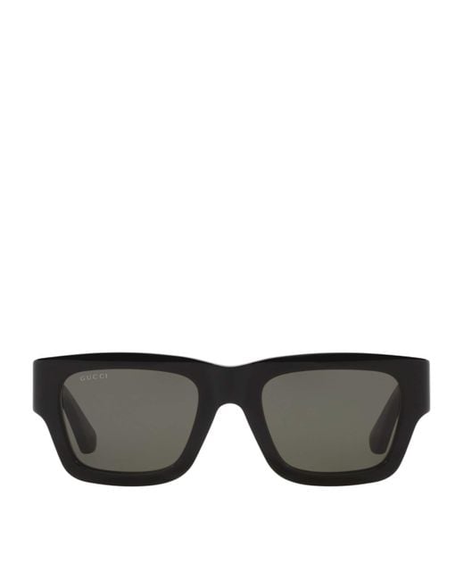 Gucci Black Rectangular Sunglasses for men