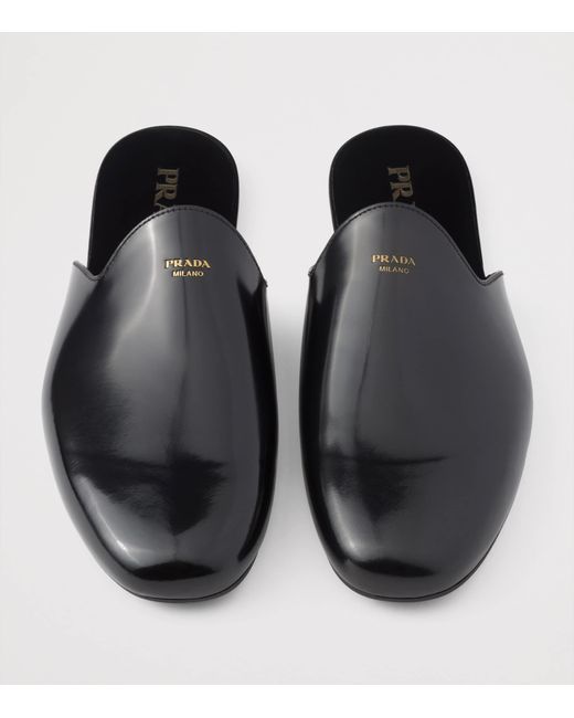 Prada Blue Patent Leather Mules for men