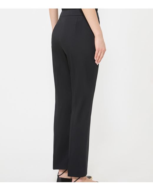 Max Mara Black Cotton-Blend Straight Trousers