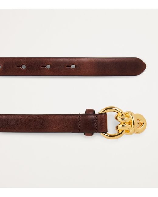 Sandro Brown Leather Chain Buckle Belt