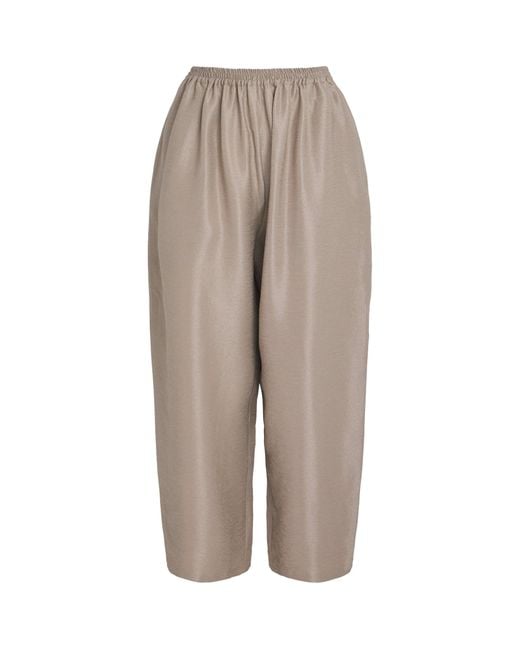 Eskandar Gray Silk Japanese Trousers