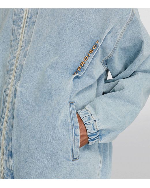 Y. Project Blue Zip-up Denim Jacket for men