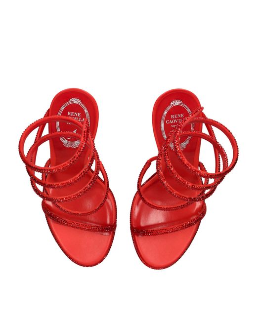 Rene Caovilla Red Crystal-embellished Cleo Sandals 105