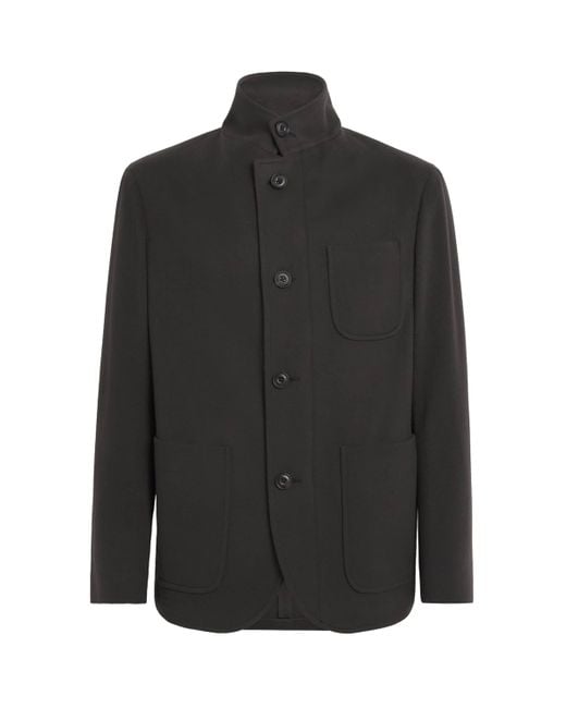Corneliani Black Wool-Cashmere Hybrid Blazer for men