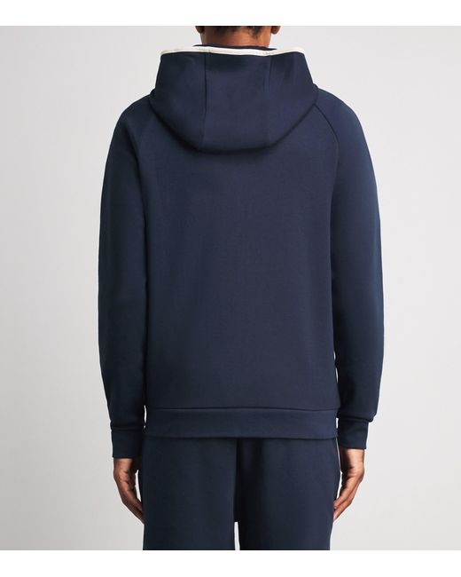 Boss Blue Contrast-Trim Sense Zip-Up Hoodie for men