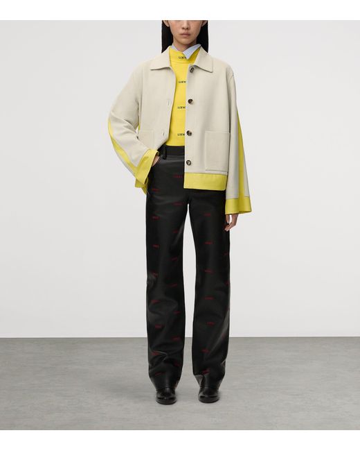 Loewe Natural Suede And Leather Panelled Jacket