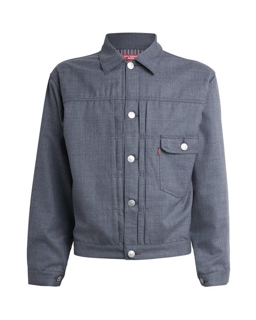 Junya Watanabe Blue Wool Trucker Jacket for men