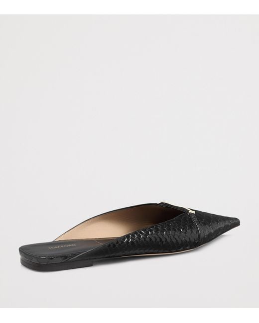 Tom Ford Black Python-Embossed Leather Julianne Mules