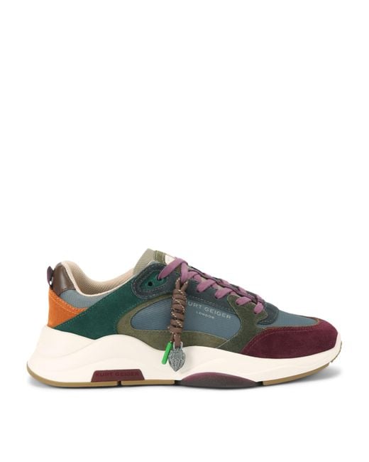 Kurt Geiger Green Leather Royston Sneakers for men