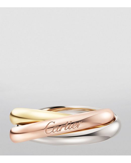 Cartier Multicolor Medium White, Yellow And Rose Gold Trinity Ring