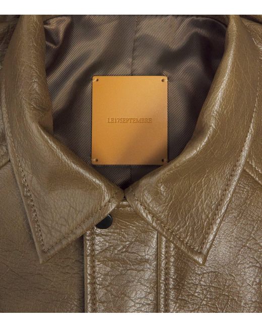 LE17SEPTEMBRE Green Faux Leather Jacket for men