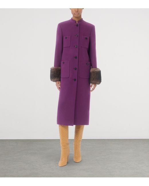 Valentino Purple Virgin Wool-Cashmere Coat