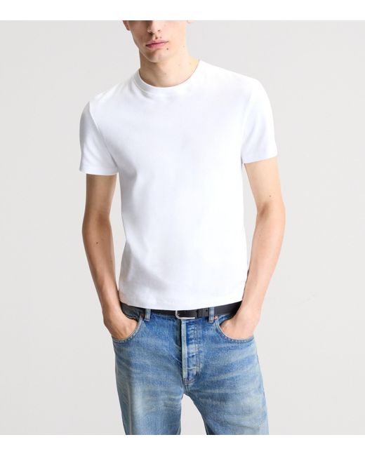 Saint Laurent White Cotton Cassandre T-Shirt for men