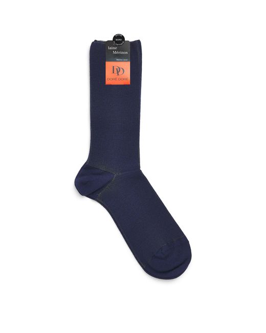Doré Doré Blue Fine-Ribbed Socks for men