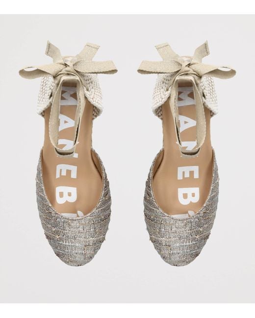 Manebí Metallic Hamptons Wedge Espadrilles 80