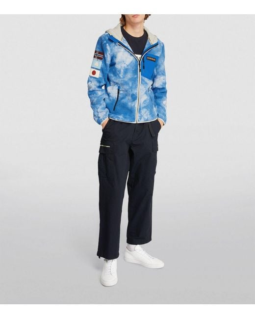 Napapijri Cloud Yupik Fleece Hoodie in Blue for Men Lyst