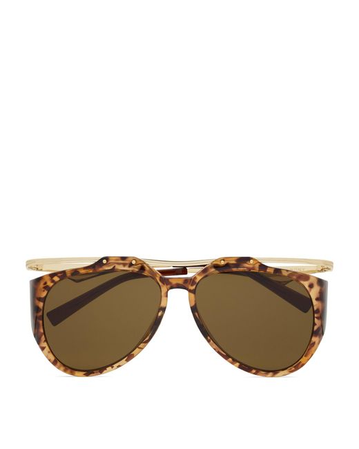 Saint Laurent Brown Amelia Aviator Sunglasses