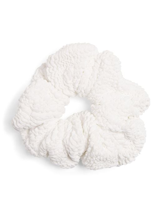 Hunza G White Crinkle Scrunchie