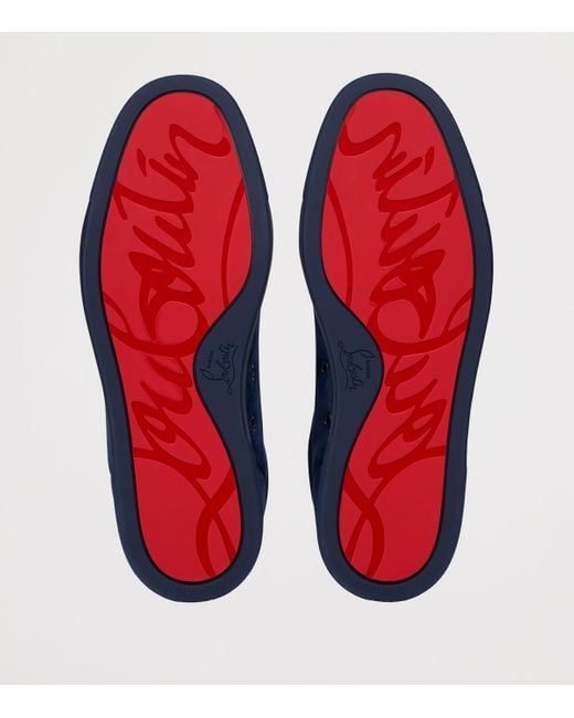 Christian Louboutin Blue Rantulow Leather-Blend Sneakers for men