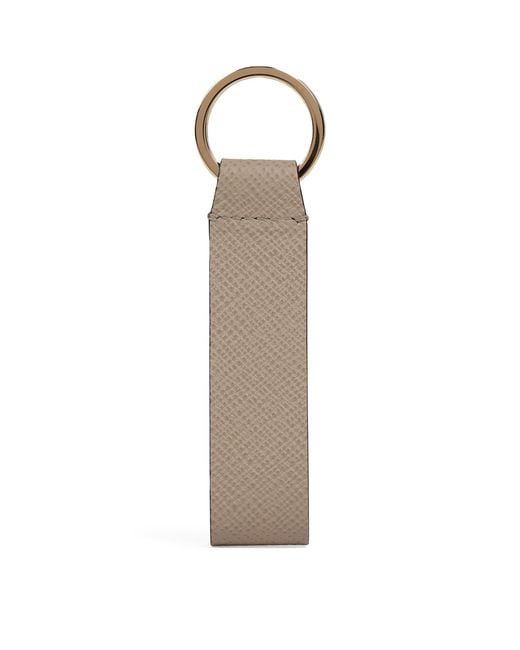 Smythson Natural Leather Panama Keyring