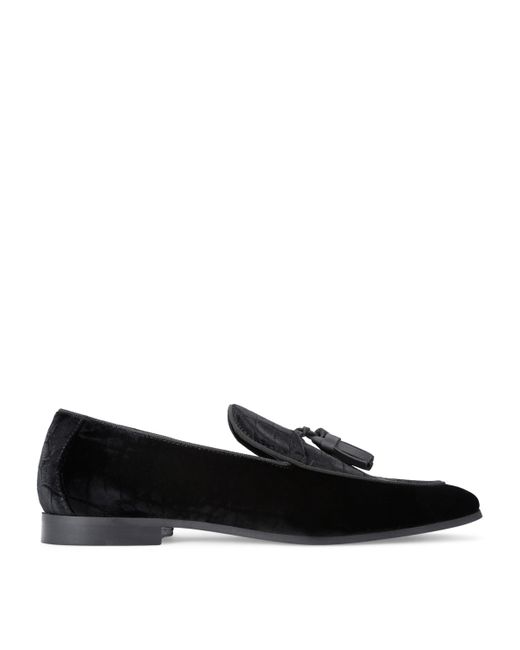 Kurt Geiger Black Velvet Henry Loafters for men