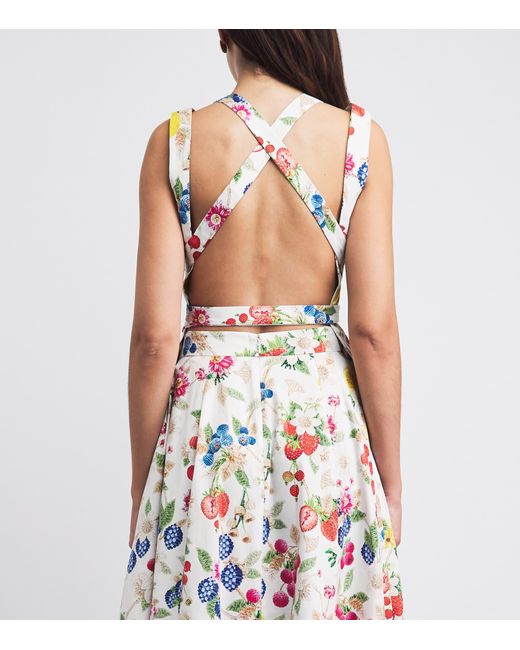 Mary Katrantzou White Stretch-Cotton Juda Top