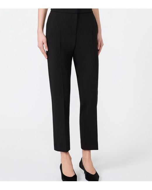 Max Mara Black Wool-Blend Cropped Trousers