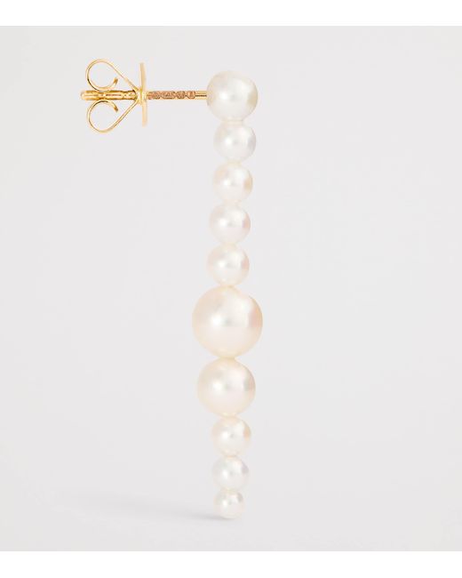 Sophie Bille Brahe White And Pearl Sienna Moon Earrings