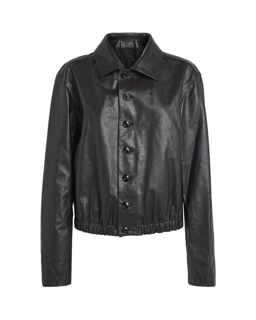 Lemaire Black Soft Leather Blouson Jacket