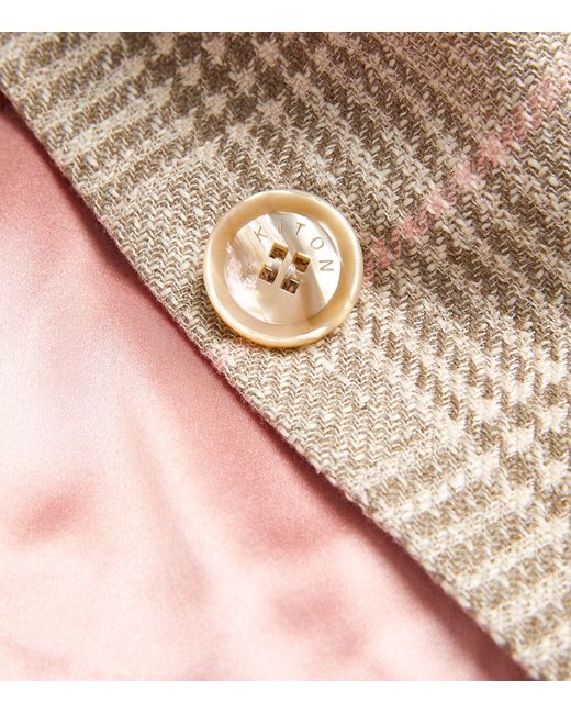 Kiton Natural Silk-cashmere Check Blazer