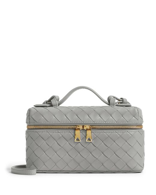 Bottega Veneta Gray Leather Vanity Case Cross-Body Bag